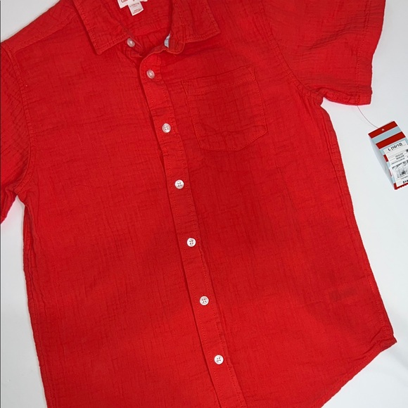 Cat & Jack Other - NWT Girls Coral Linen Button Down Shirt